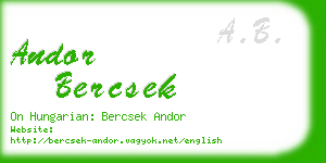 andor bercsek business card